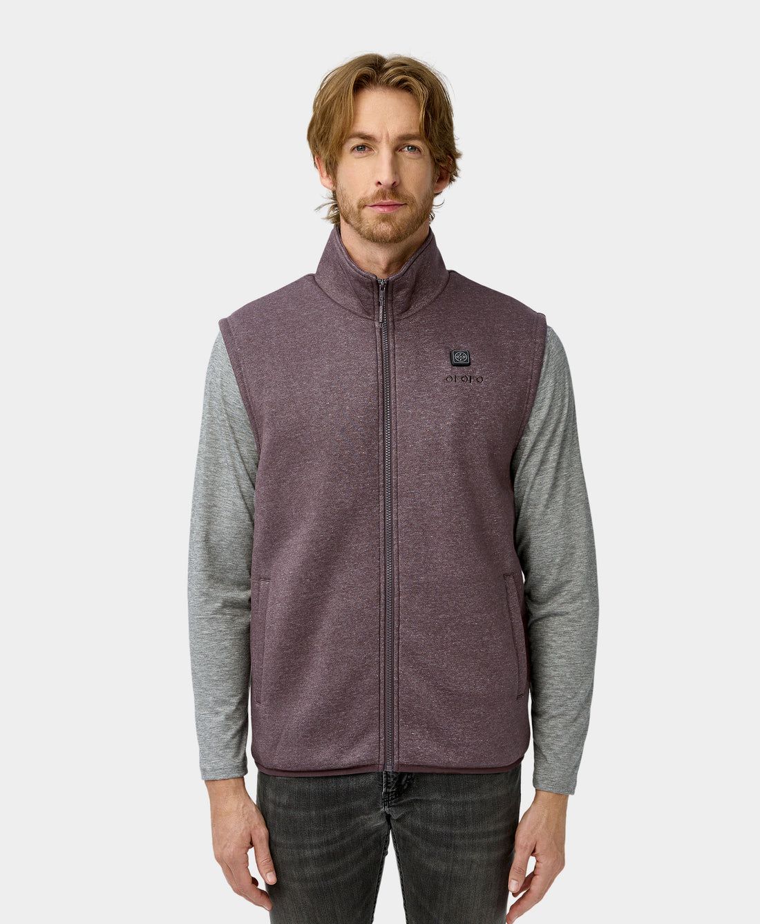 Men Ororo Fleece Heated Vest Light Burgundy | US-906OKILCR