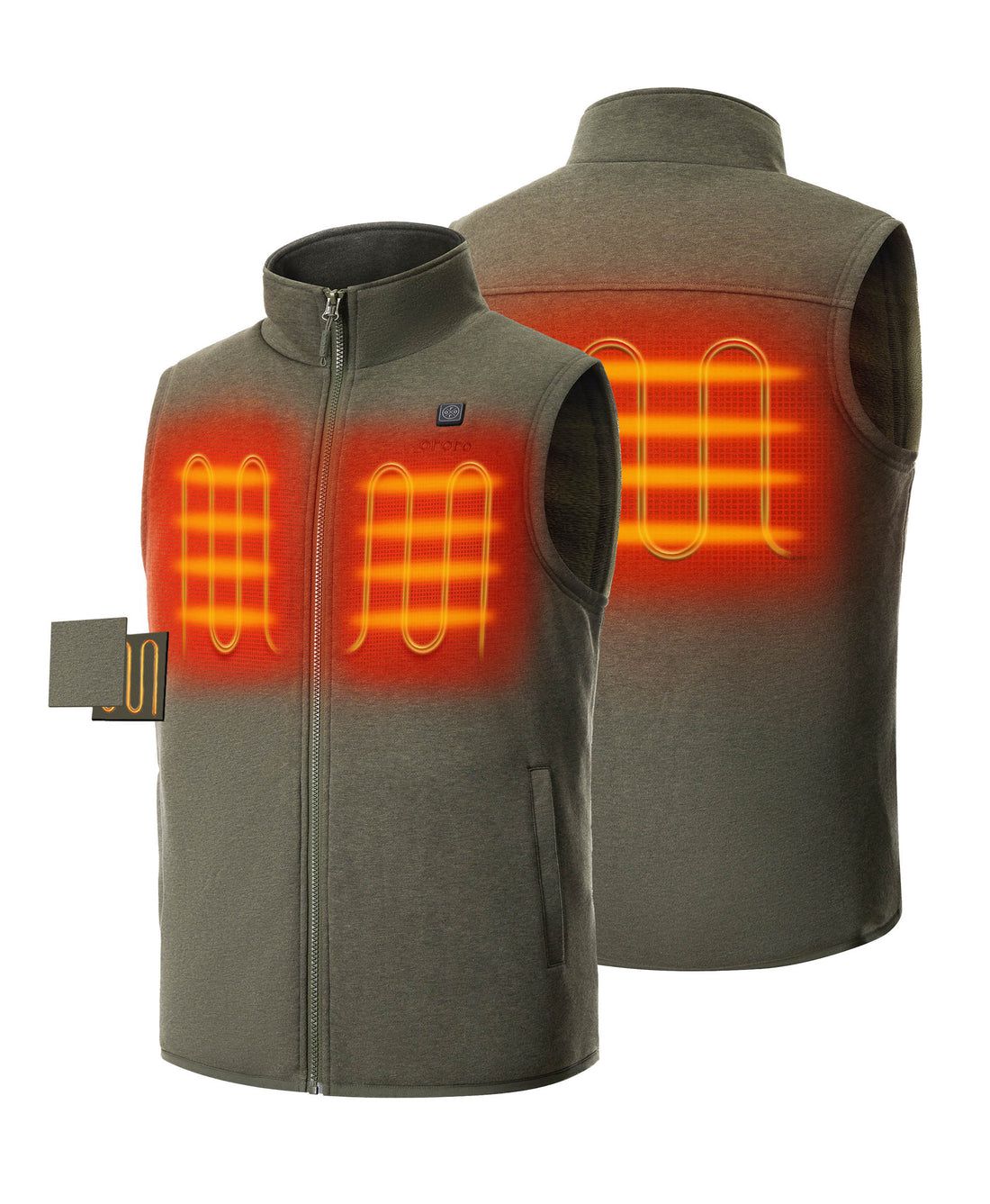 Men Ororo Fleece Heated Vest Olive | US-502FSXJYW