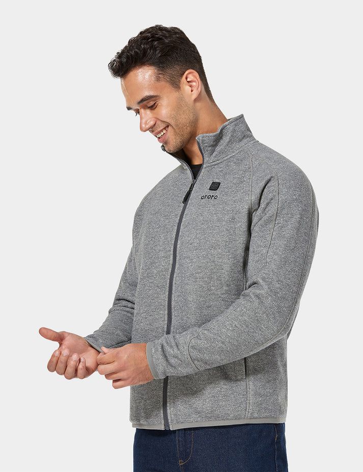 Men Ororo Full-zip Fleece Heated Jacket Grey | US-348PMELZY