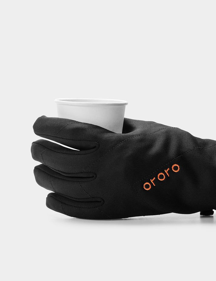 Men Ororo Glasgow Liner Heated Gloves Black | US-865ZAQSMG