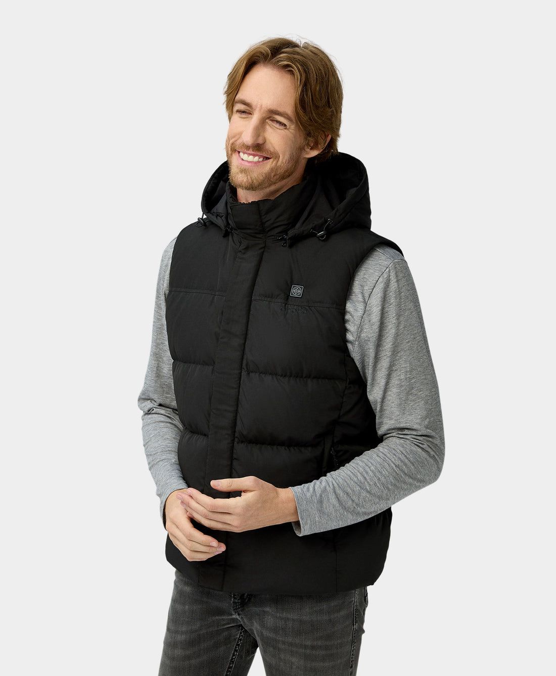 Men Ororo Heated Down Vest Black | US-653HSJLPA