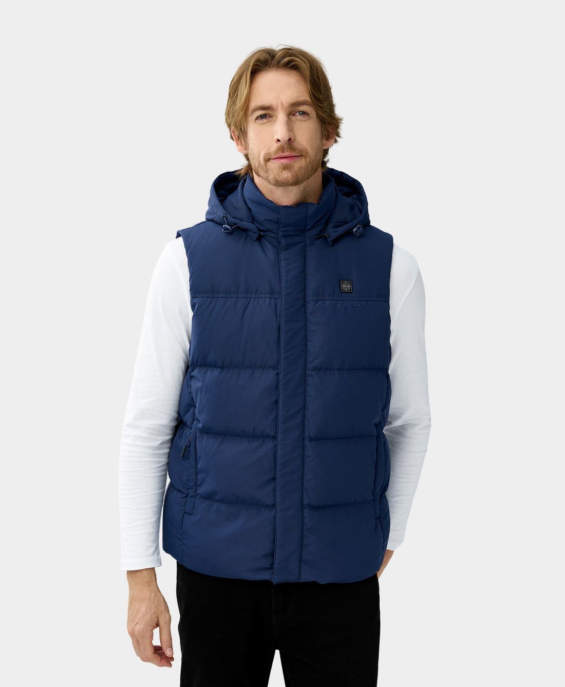 Men Ororo Heated Down Vest Dark Blue | US-695KMPIQR