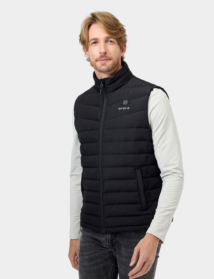 Men Ororo Heated Lightweight Down Vest Black | US-941RETDGX