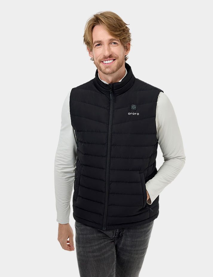 Men Ororo Heated Lightweight Down Vest Black | US-941RETDGX