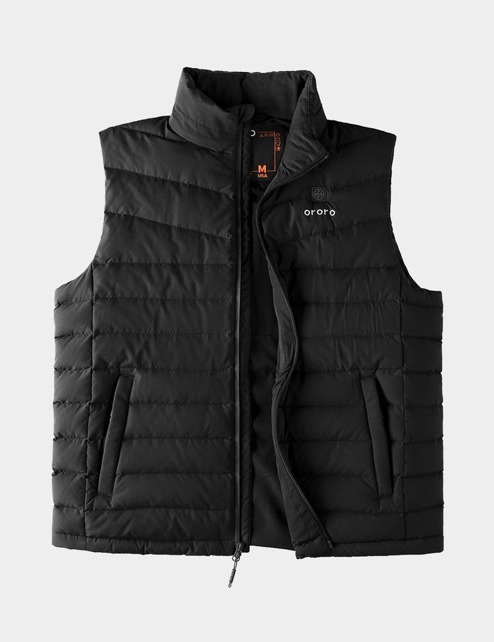 Men Ororo Heated Lightweight Down Vest Black | US-941RETDGX