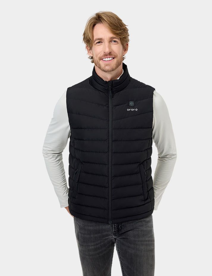 Men Ororo Heated Lightweight Down Vest Black | US-941RETDGX