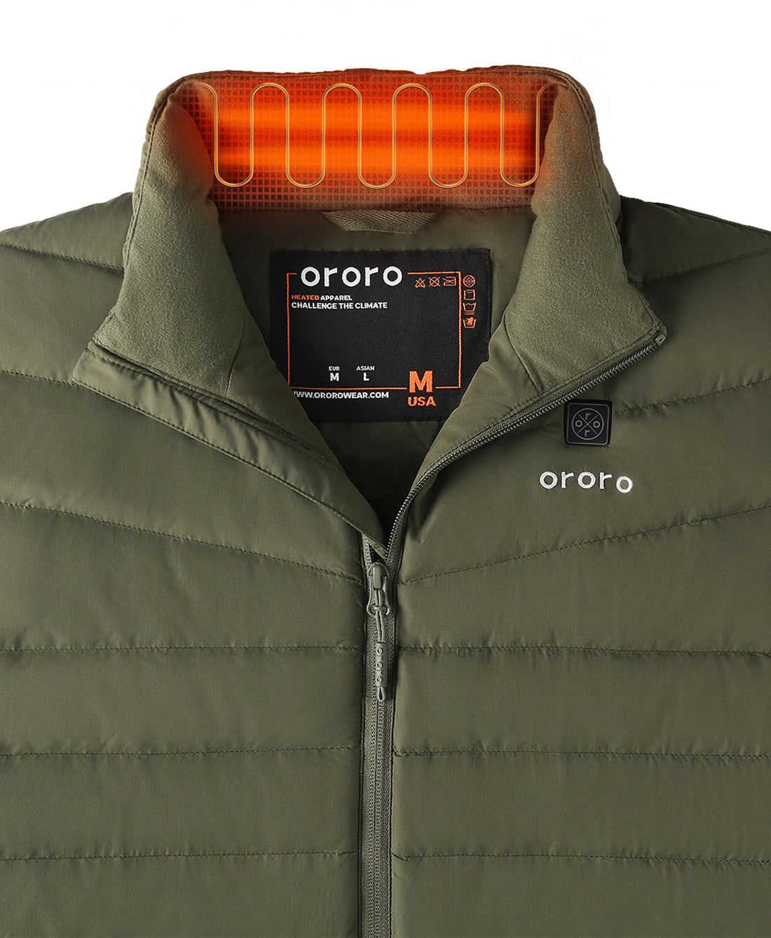 Men Ororo Heated Lightweight Down Vest Dark Green | US-074YVQBEP