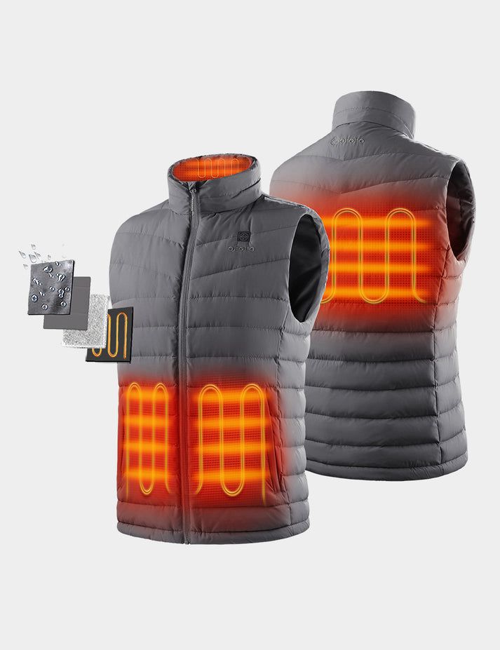 Men Ororo Heated Lightweight Down Vest Dark Grey | US-302IRZPJF