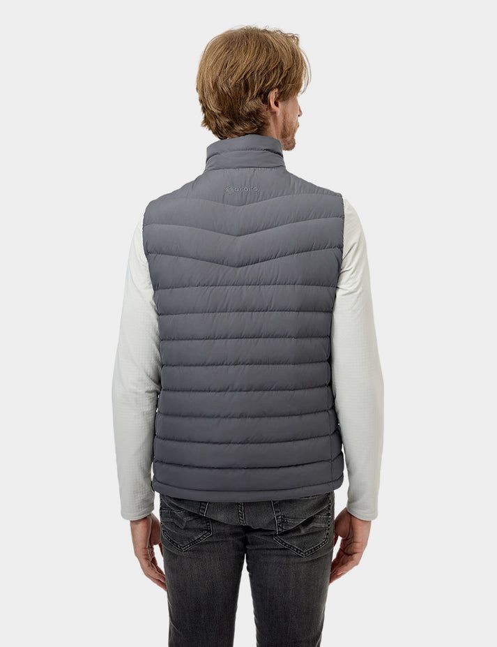 Men Ororo Heated Lightweight Down Vest Dark Grey | US-302IRZPJF