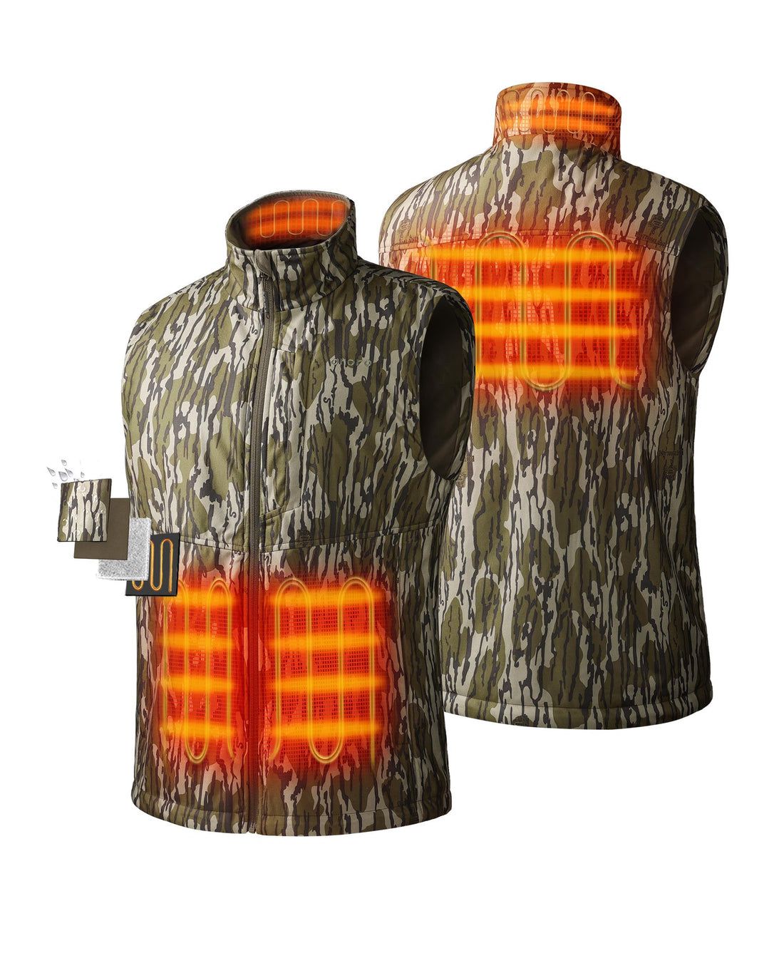 Men Ororo Hunting Mossy Oak® Bottomland Pattern Heated Vest Camo | US-195QRHIFK