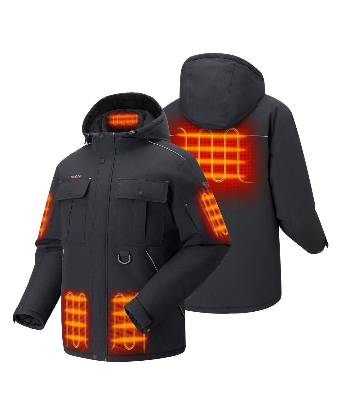 Men Ororo Missoula Surewarm® 6-zone Dual-control Dual-source Heated Jacket Black | US-081CFBMWO