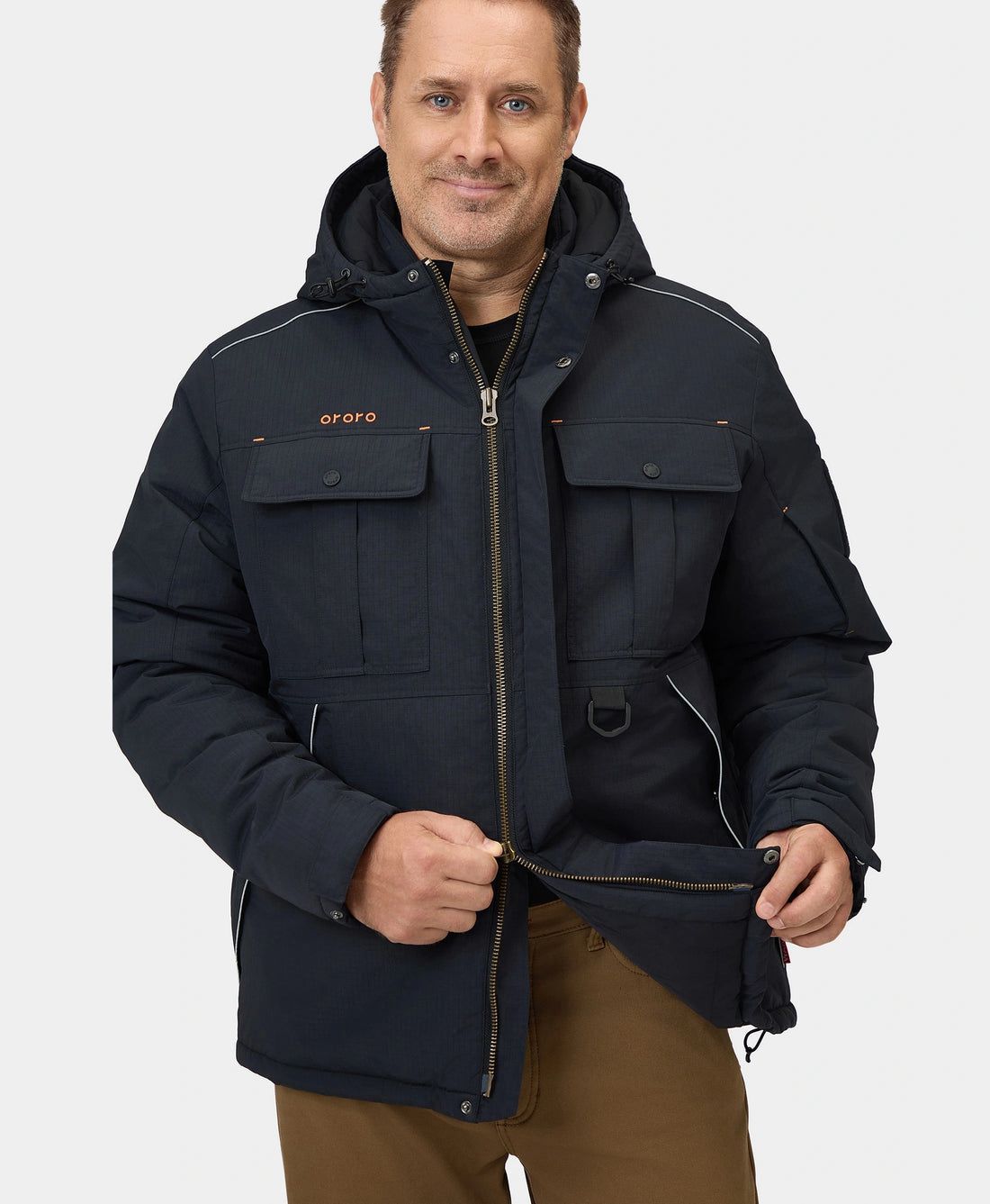 Men Ororo Missoula Surewarm® 6-zone Dual-control Dual-source Heated Jacket Black | US-081CFBMWO