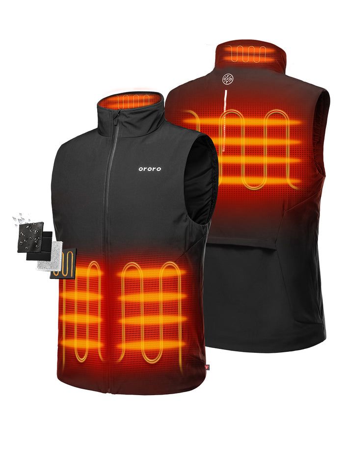 Men Ororo Primaloft® Golf Heated Vest Black | US-941PIRCEH