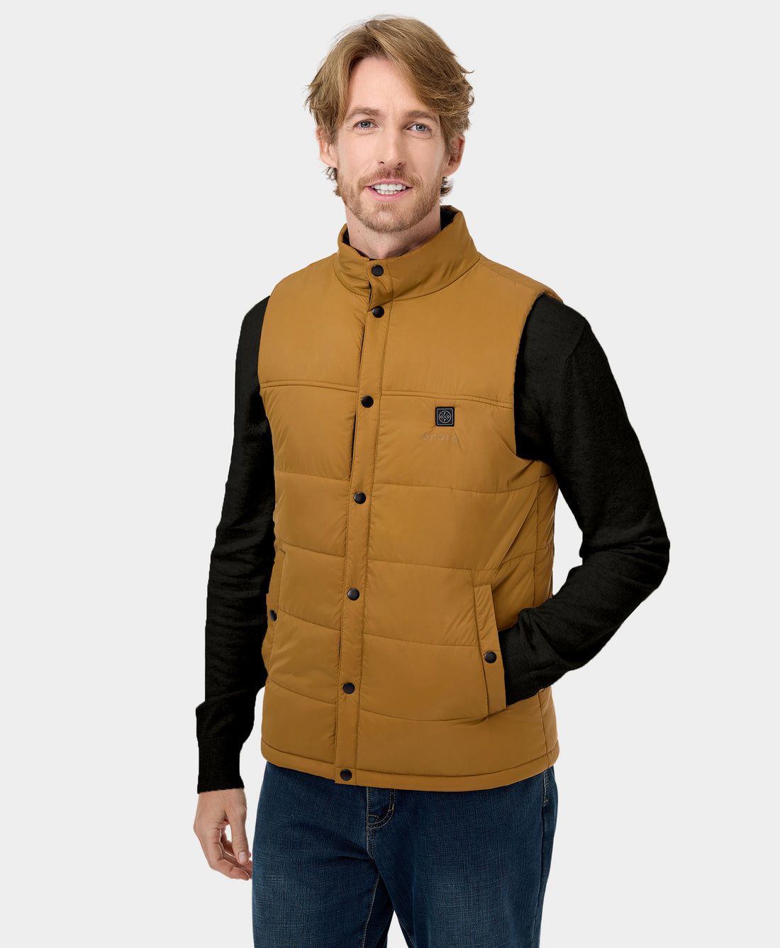 Men Ororo Pufflyte™ Lightweight Heated Vest Dark Khaki | US-391SJUTCG