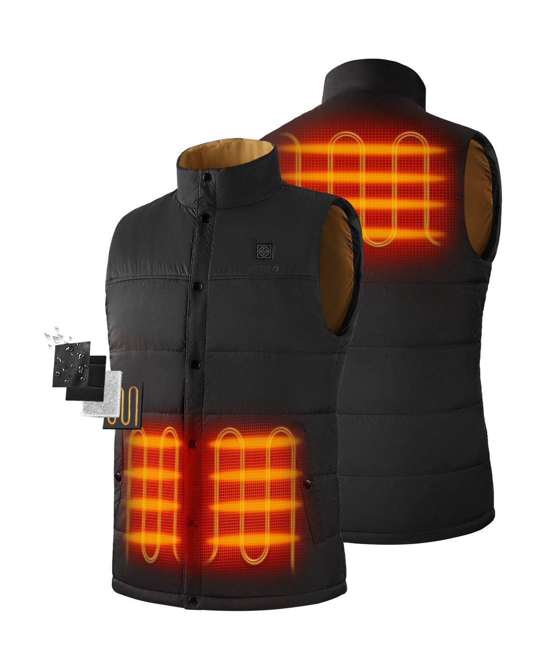 Men Ororo Pufflyte™ Lightweight Heated Vest Black | US-286GDPKAS