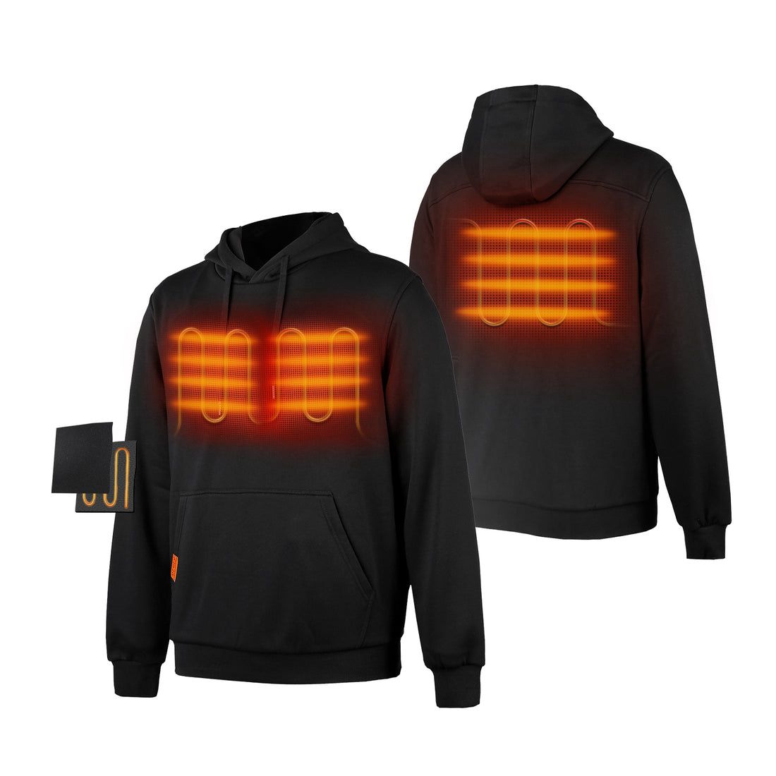 Men Ororo Pullover With Heating On Chests Heated Hoodie Black | US-905RBNZCM