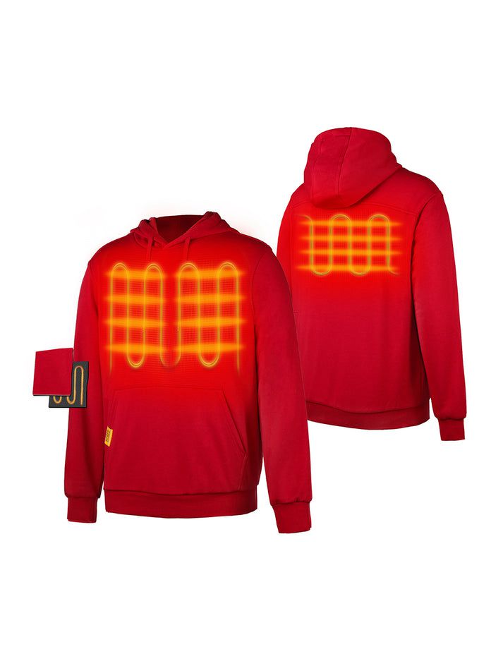 Men Ororo Pullover With Heating On Chests Heated Hoodie Red | US-901UJKREX