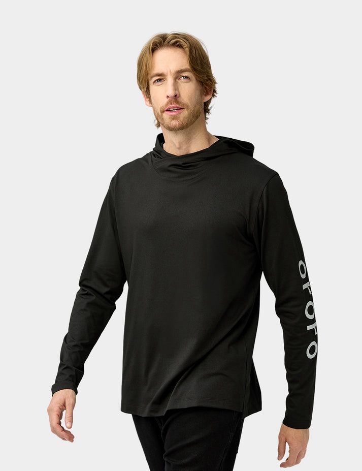 Men Ororo Quick Dry Pullover Hoodie Black | US-278IKMHRZ