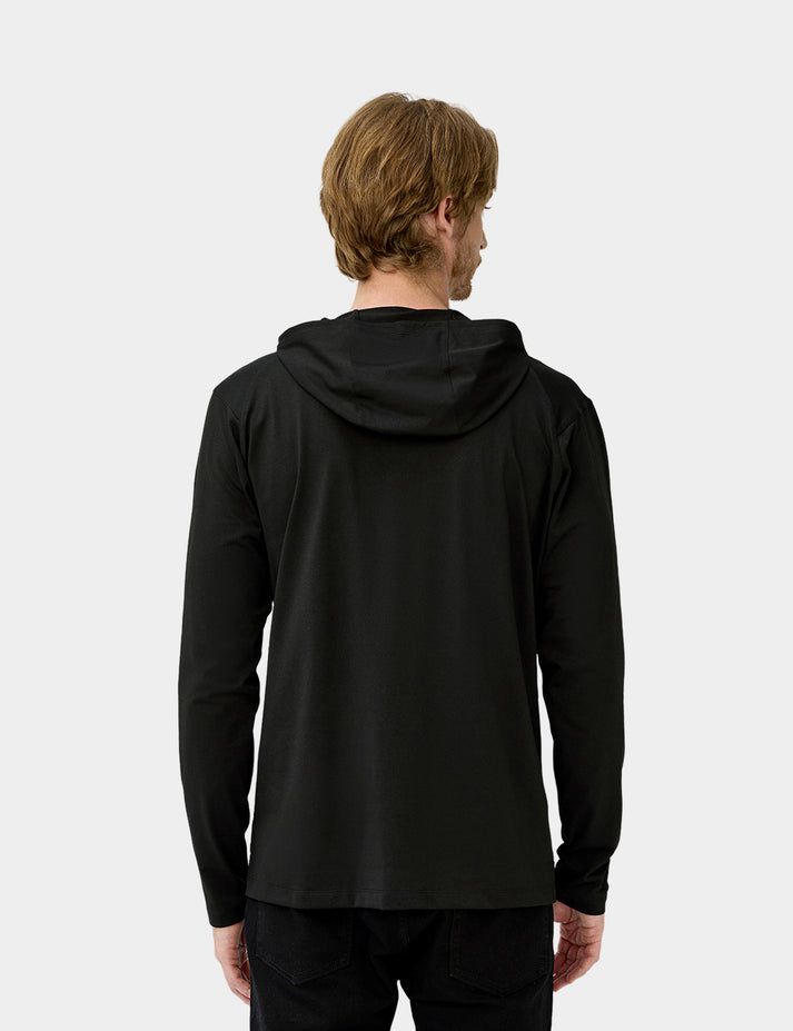 Men Ororo Quick Dry Pullover Hoodie Black | US-278IKMHRZ