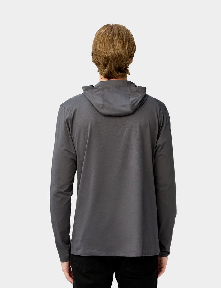 Men Ororo Quick Dry Pullover Hoodie Dark Grey | US-026STDNXB