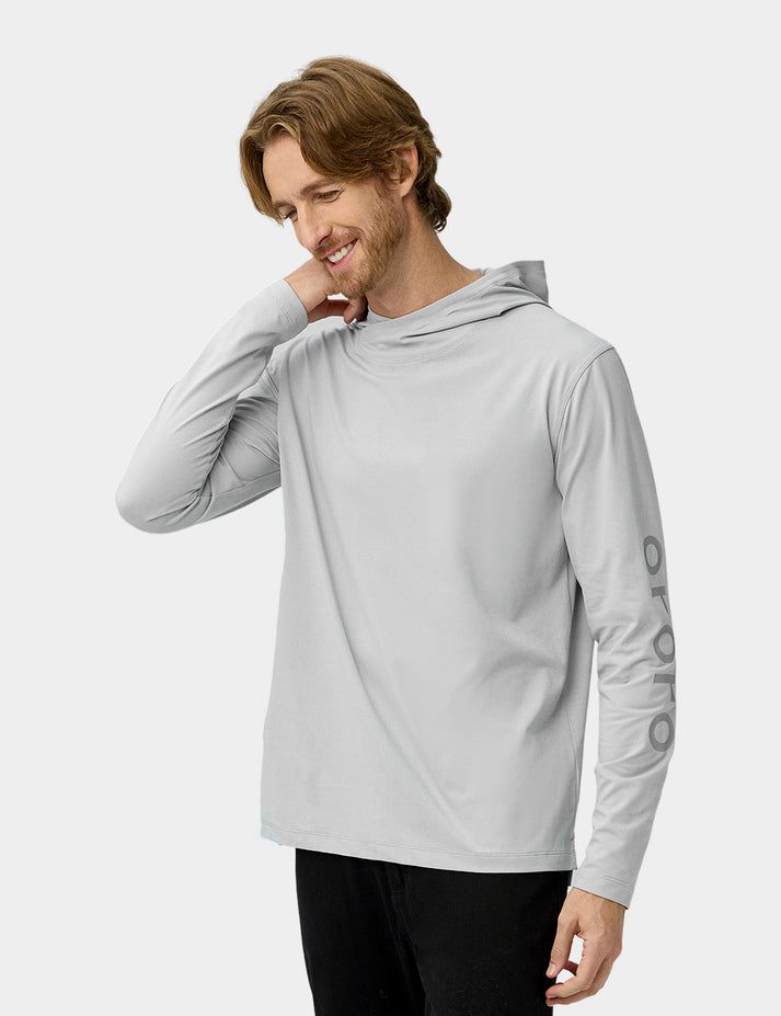 Men Ororo Quick Dry Pullover Hoodie Light Grey | US-326XPDVGJ