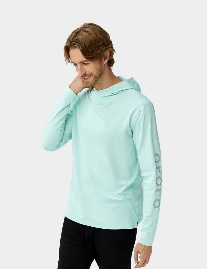 Men Ororo Quick Dry Pullover Hoodie Mint Green | US-680LVETCU