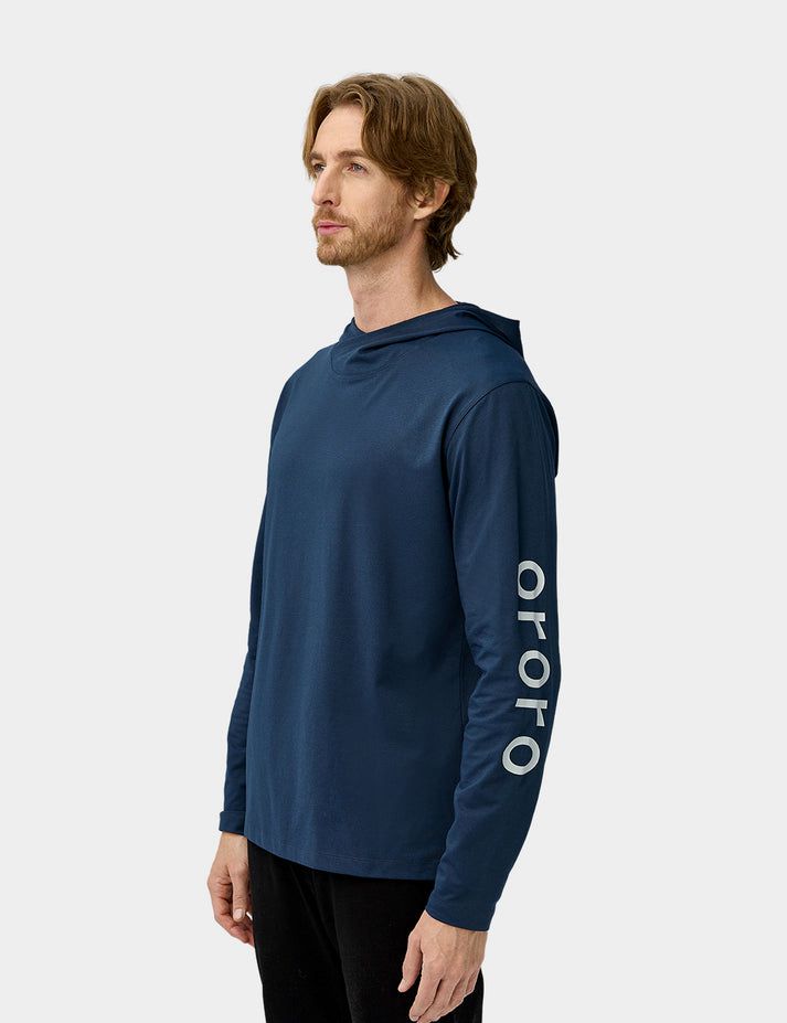 Men Ororo Quick Dry Pullover Hoodie Navy | US-190XOPSFQ