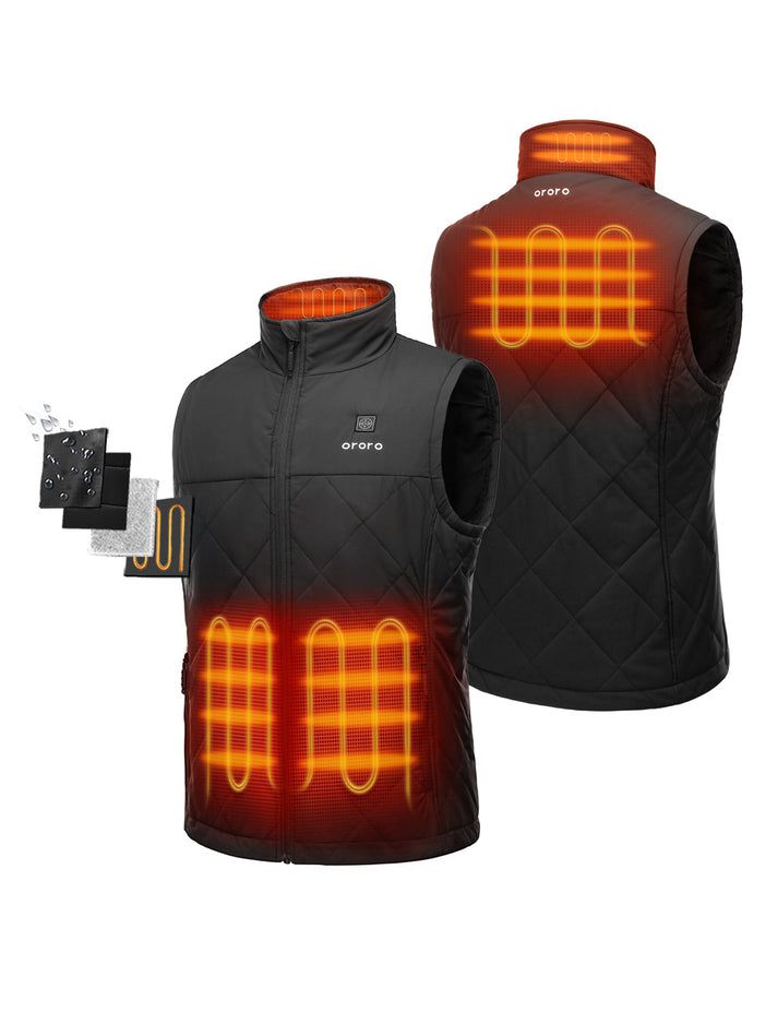 Men Ororo Quilted Heated Vest Black | US-729FSBPNI