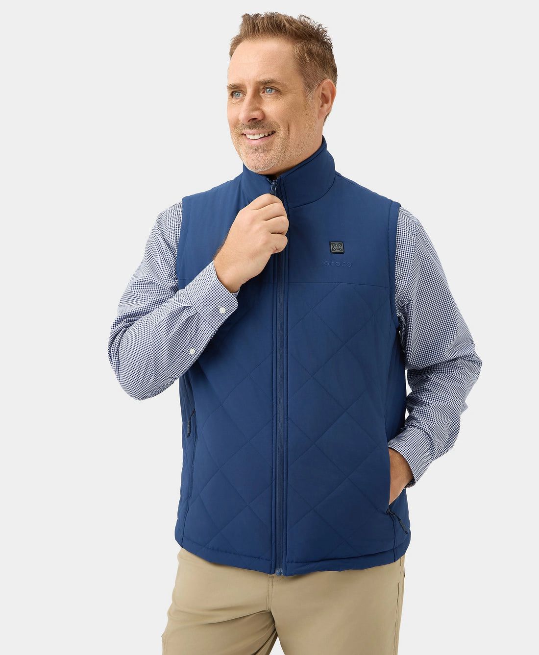 Men Ororo Quilted Heated Vest Navy | US-530PTKDFV