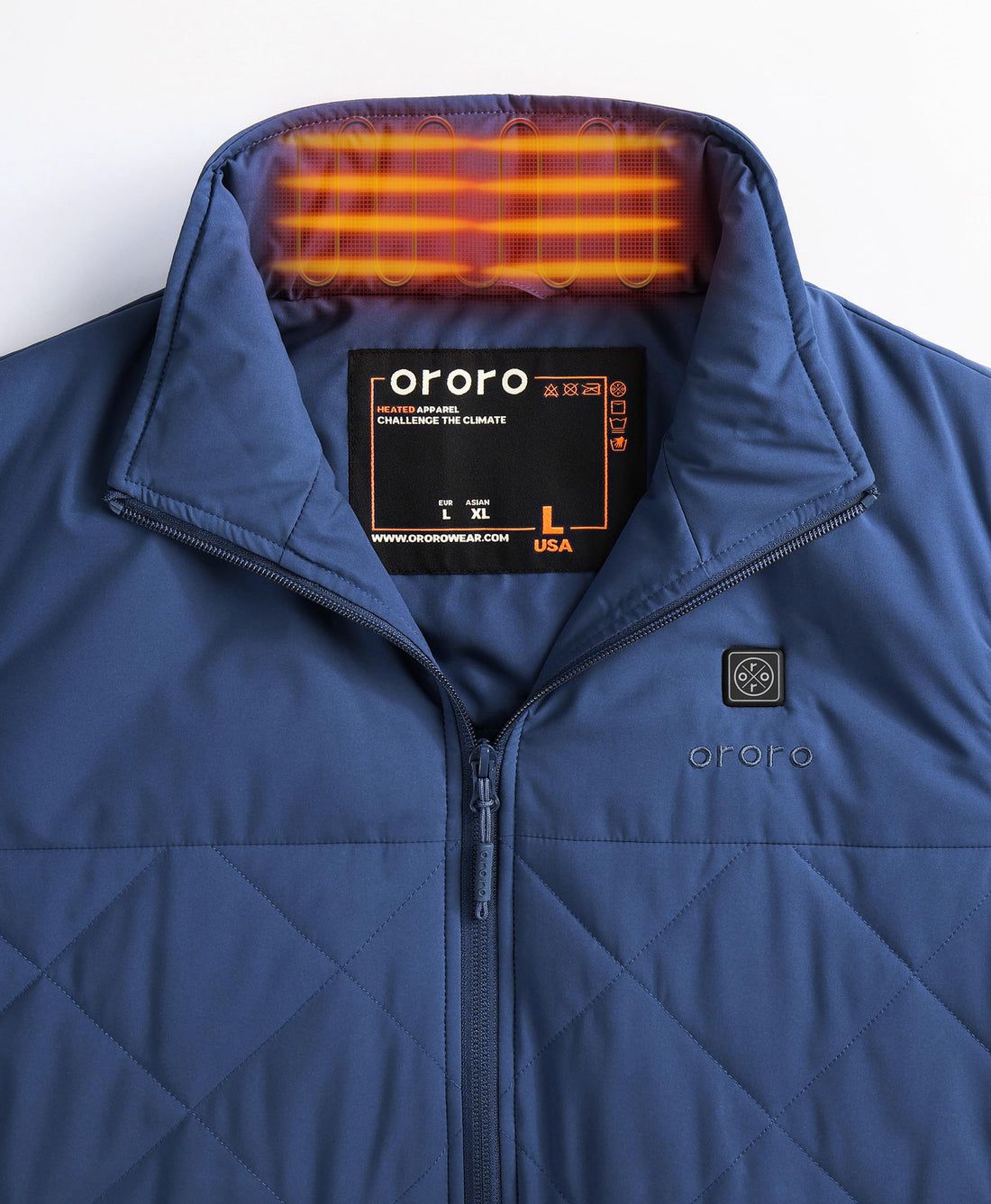 Men Ororo Quilted Heated Vest Navy | US-530PTKDFV