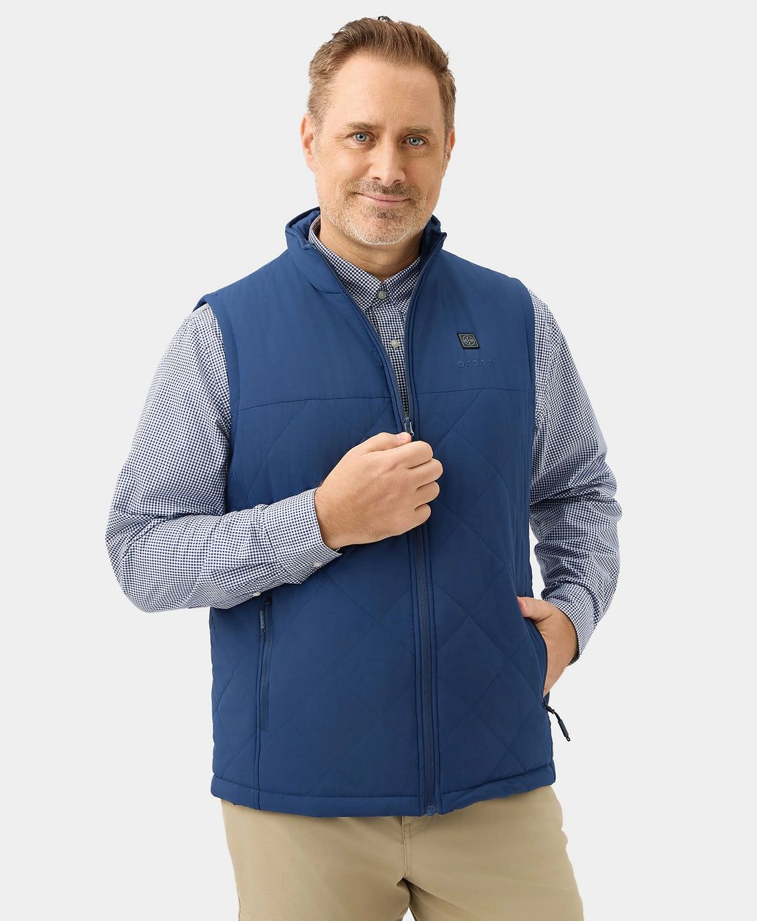 Men Ororo Quilted Heated Vest Navy | US-530PTKDFV