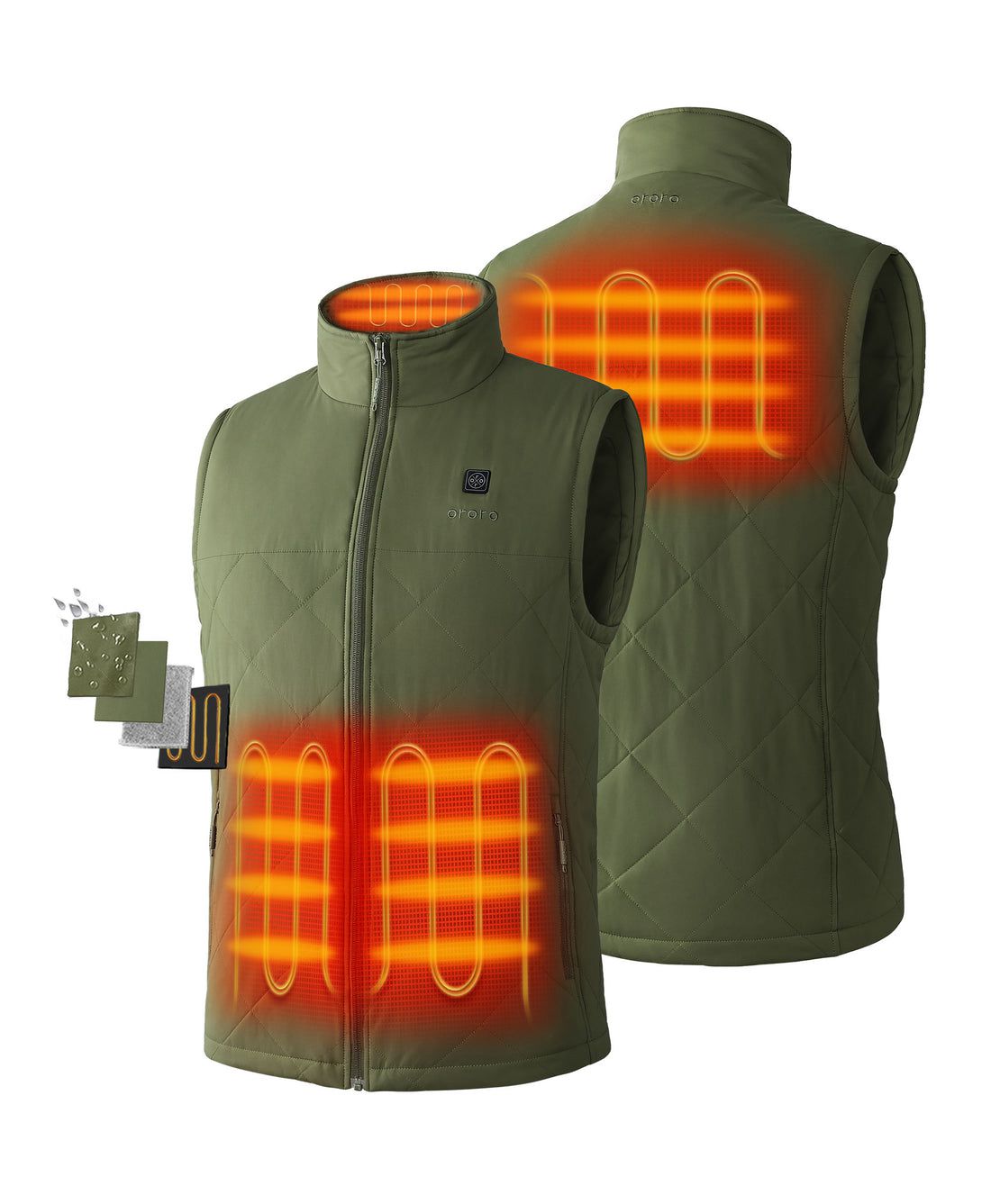 Men Ororo Quilted Heated Vest Olive | US-981TIOPWC