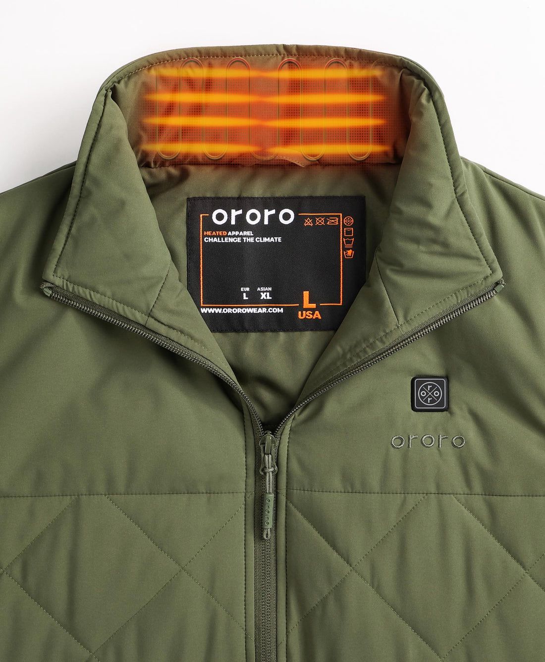 Men Ororo Quilted Heated Vest Olive | US-981TIOPWC