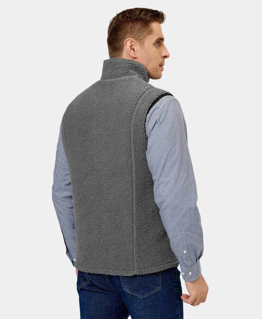 Men Ororo Recycled Fleece Heated Vest Grey | US-231QTIMVJ