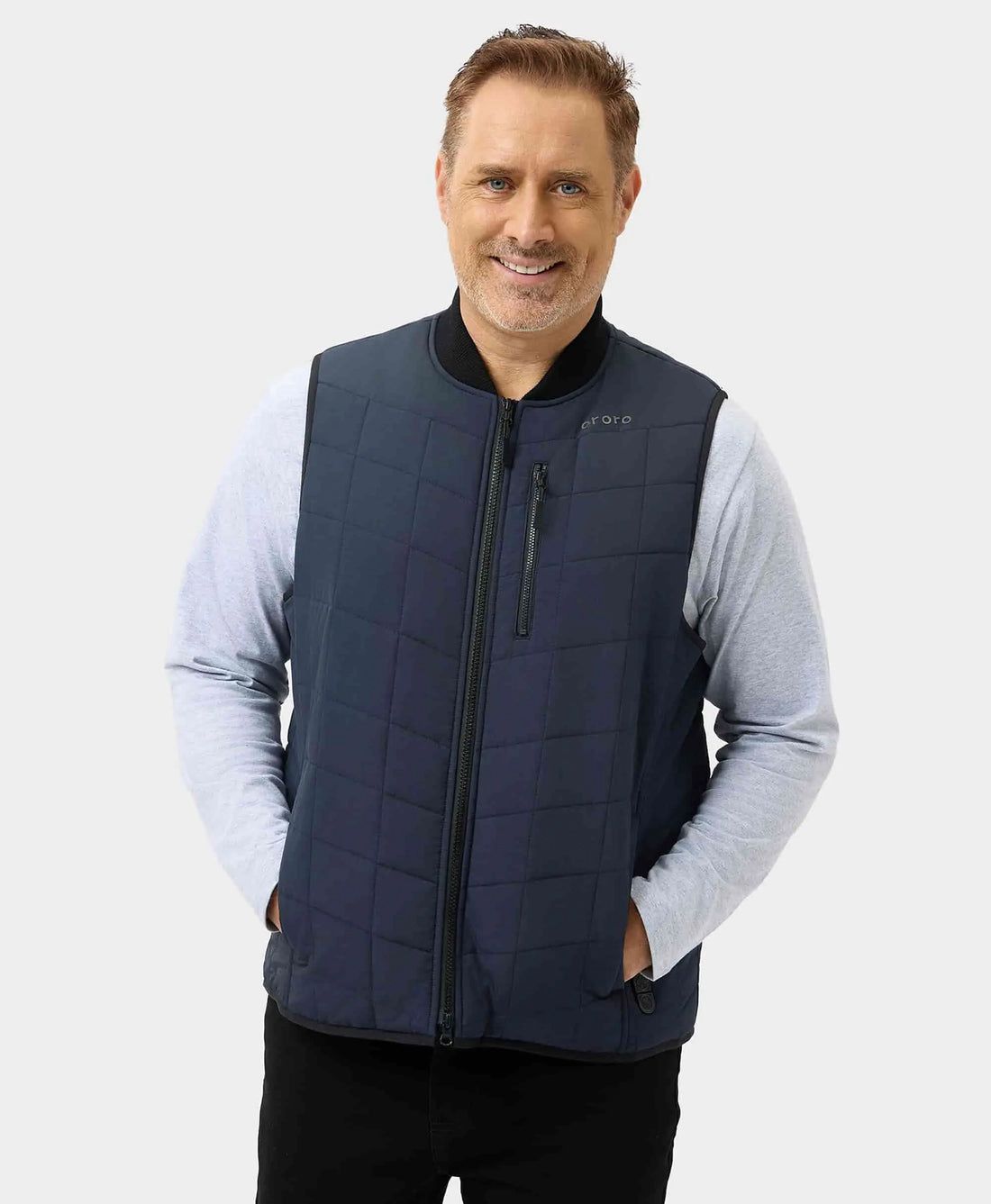 Men Ororo Scranton 5-zone Insulated Bomber Heated Vest Navy | US-236XTEVBS