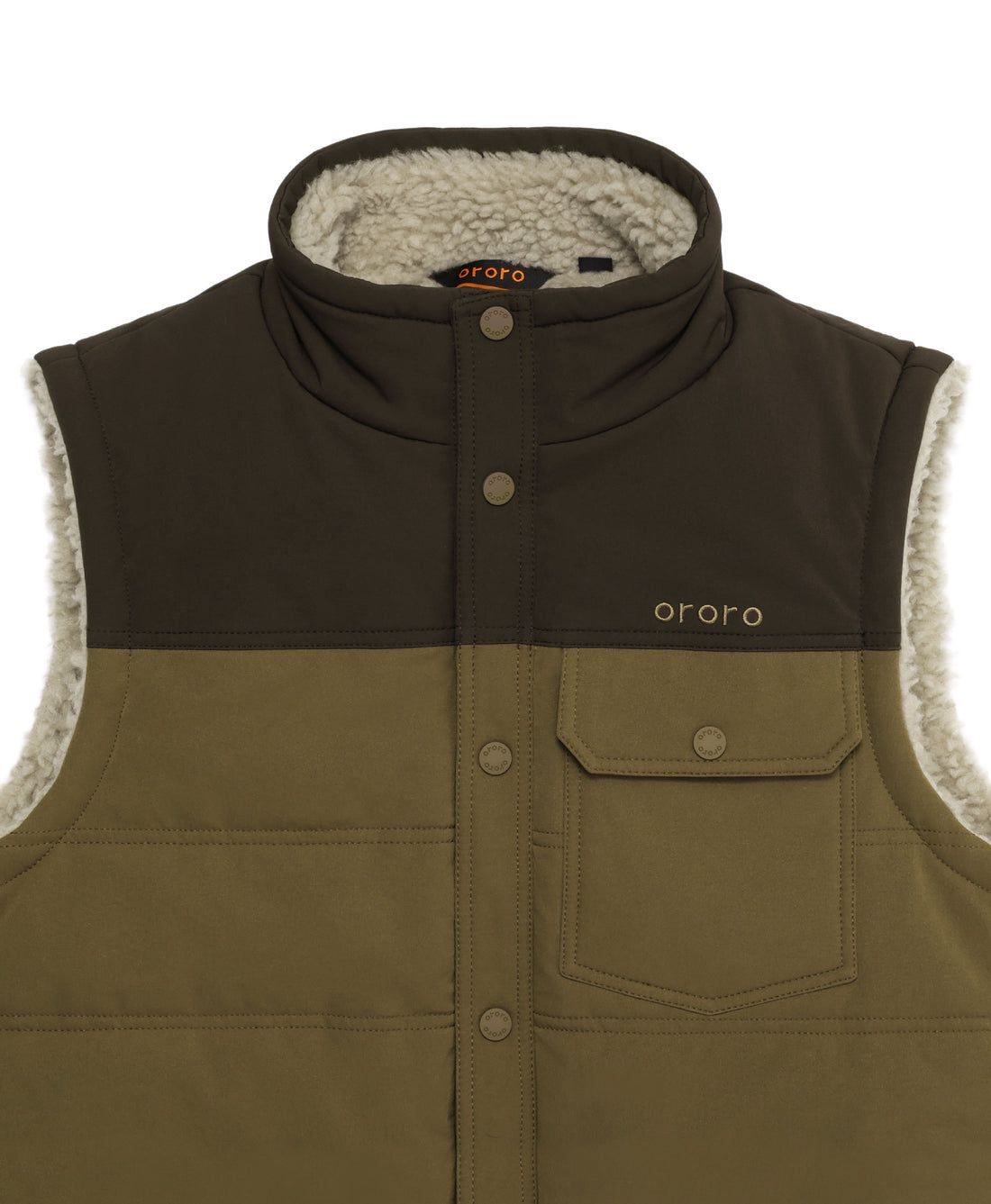 Men Ororo Sierra Sherpa Lined Heated Vest Olive | US-873RSGKHC