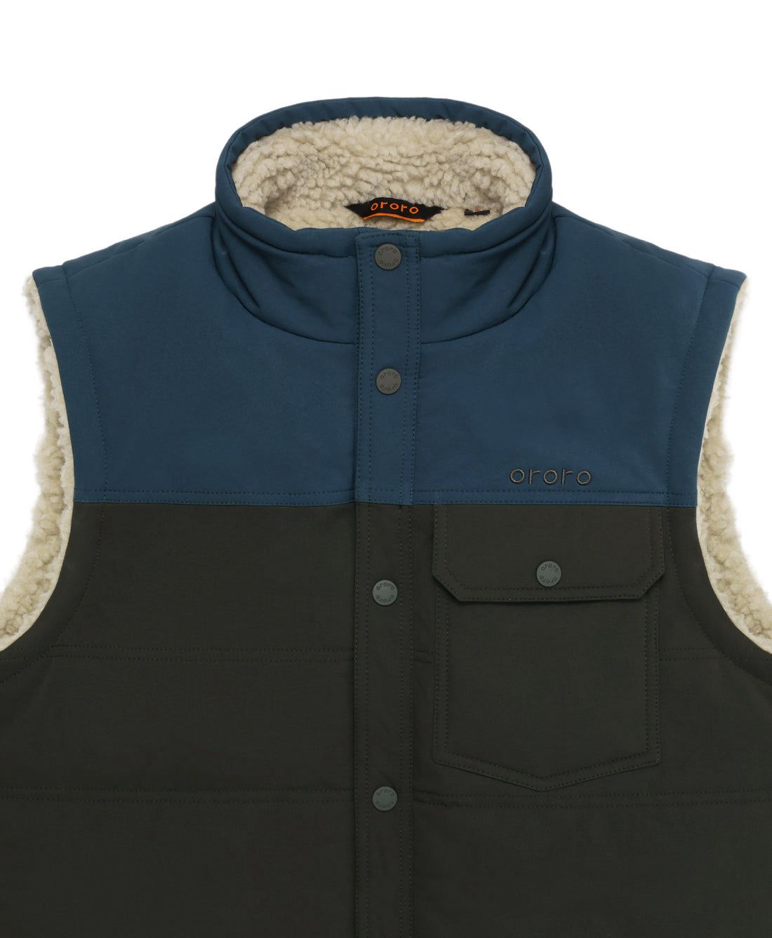 Men Ororo Sierra Sherpa Lined Heated Vest Navy / Olive | US-819DBUHES