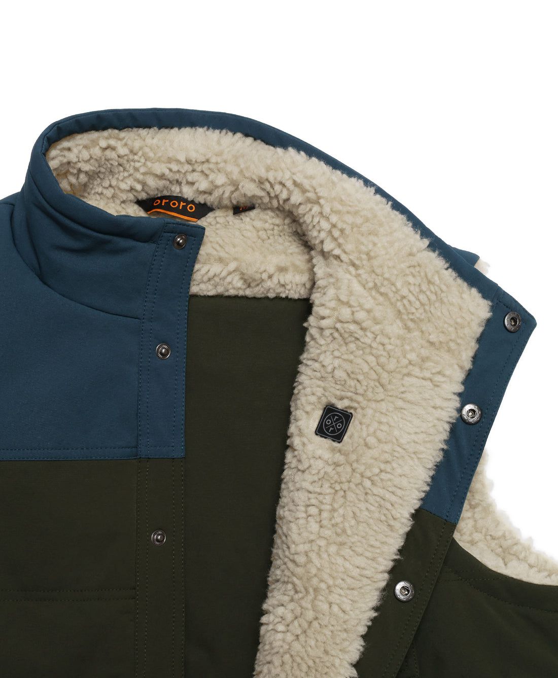 Men Ororo Sierra Sherpa Lined Heated Vest Navy / Olive | US-819DBUHES