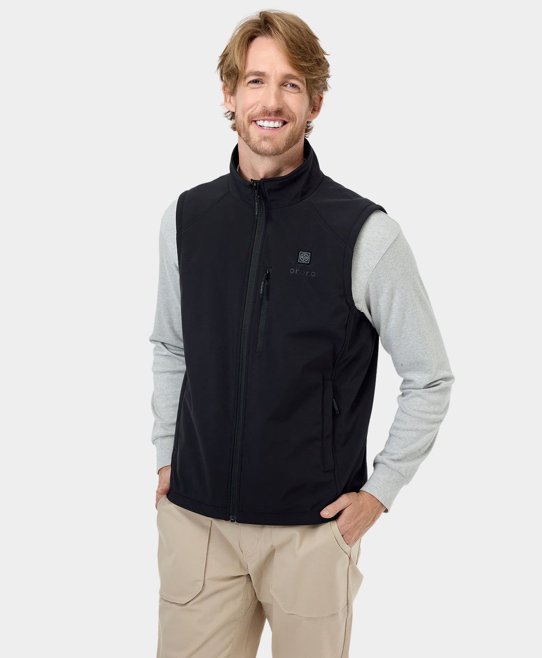 Men Ororo Softshell Heated Vest Black | US-384XGIAQU