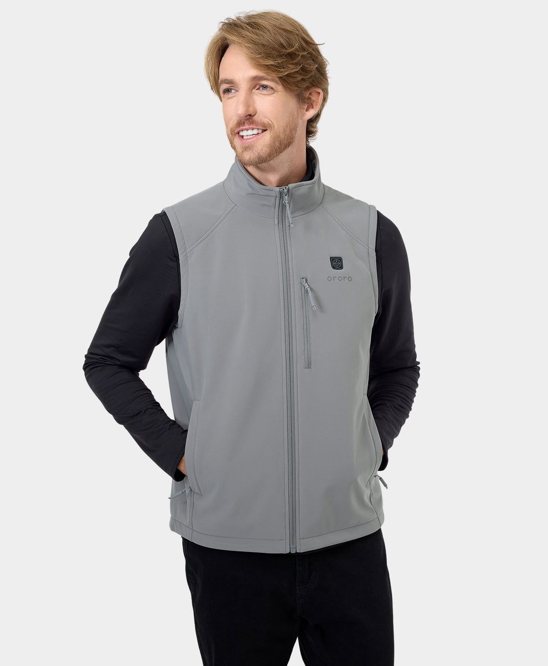 Men Ororo Softshell Heated Vest Grey | US-958OSAZDL