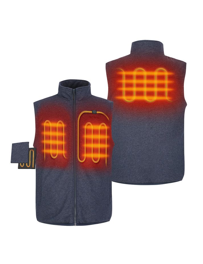 Men Ororo Ultrasoft Fleece Heated Vest Navy | US-254YQAMJB