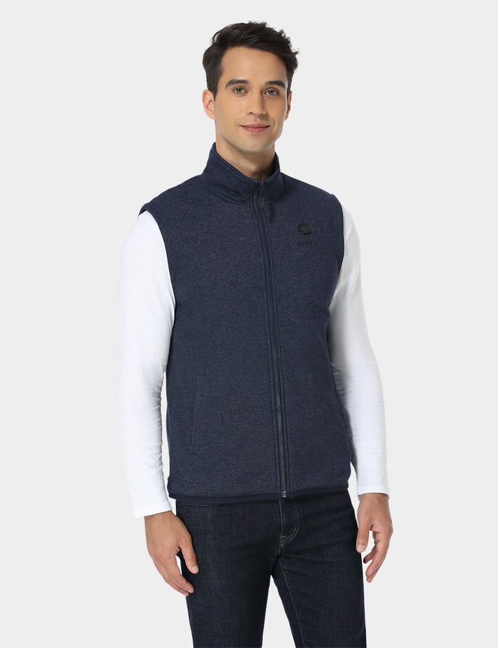 Men Ororo Ultrasoft Fleece Heated Vest Navy | US-254YQAMJB