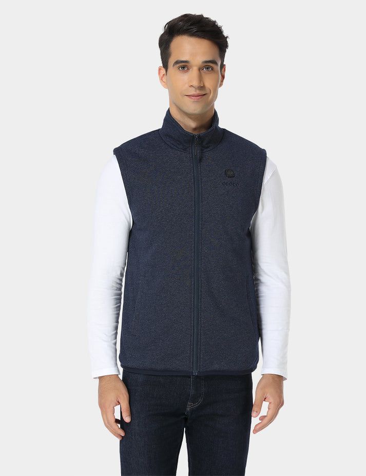 Men Ororo Ultrasoft Fleece Heated Vest Navy | US-254YQAMJB