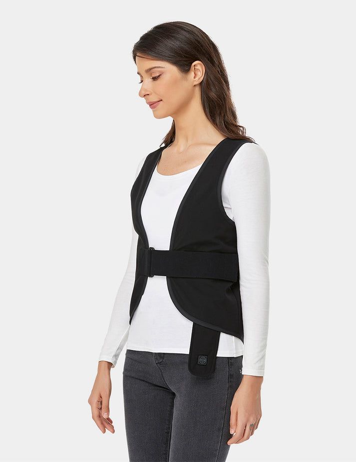 Women Ororo Adjustable Heated Vest Black | US-245NGLPFB