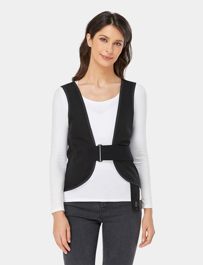 Women Ororo Adjustable Heated Vest Black | US-245NGLPFB