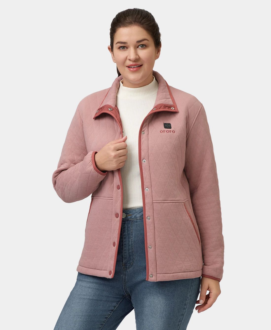 Women Ororo Chalet Quilted Heated Jacket Rose | US-723PCJYFL