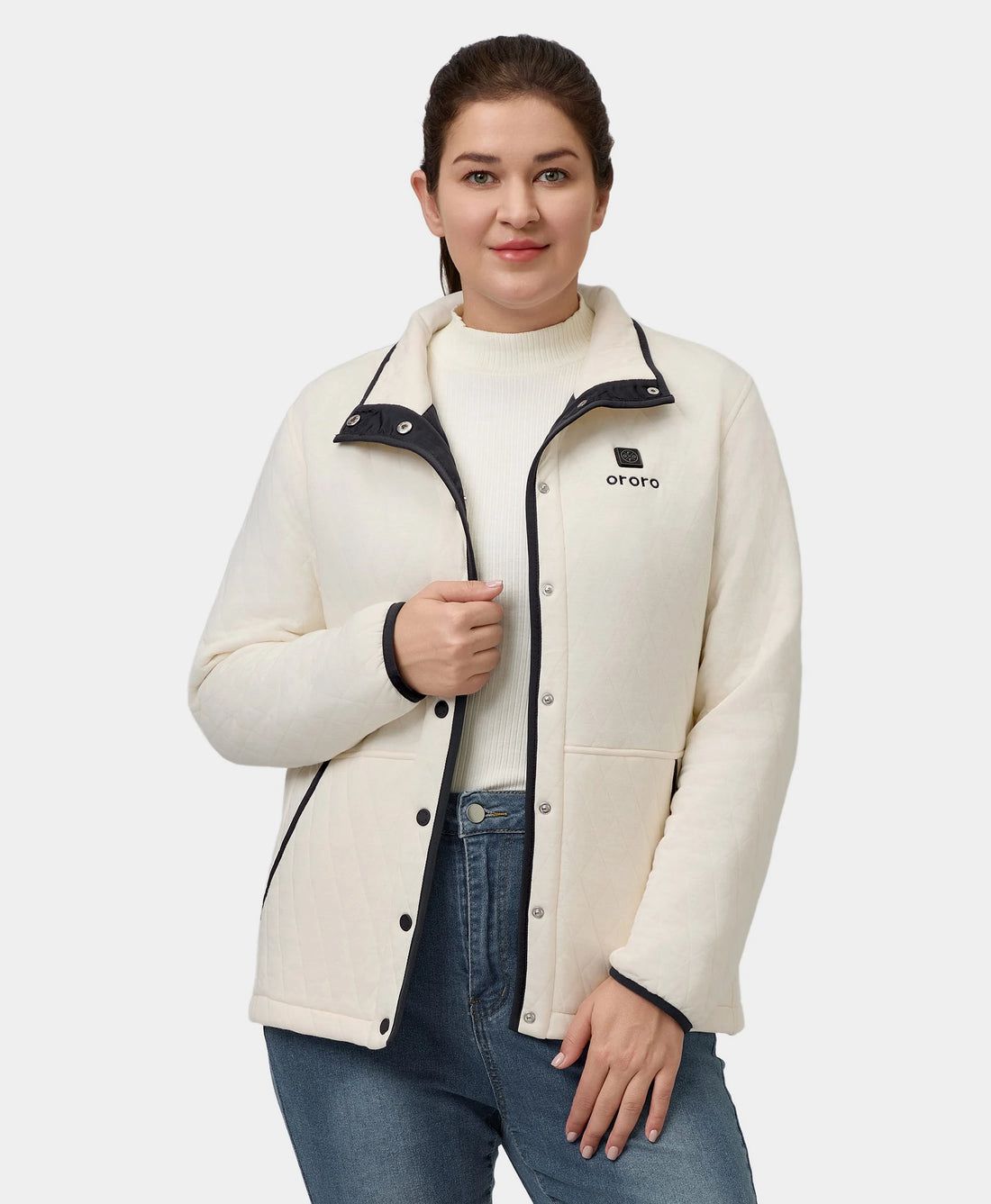 Women Ororo Chalet Quilted Heated Jacket Cream | US-279PMDZNS