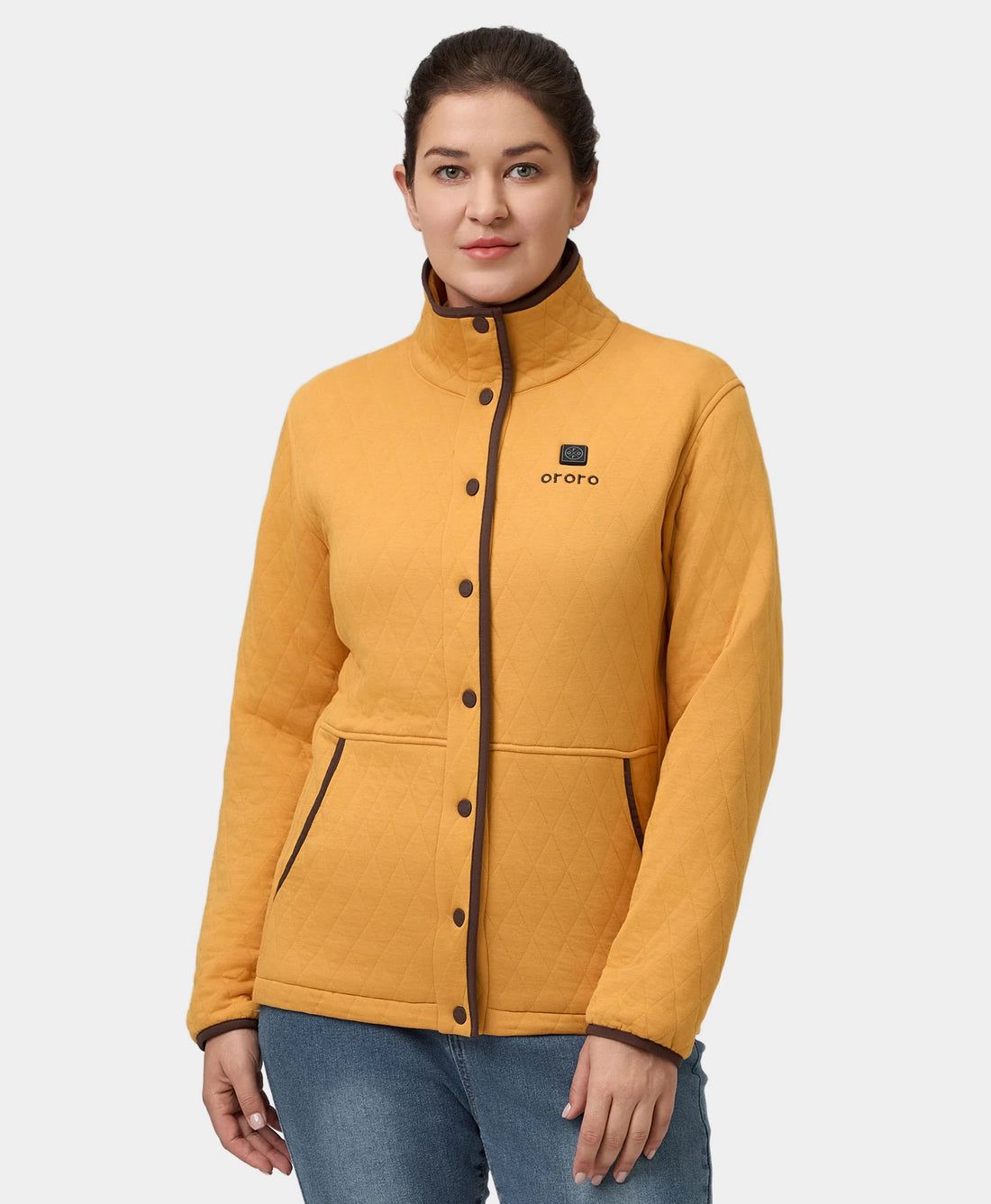 Women Ororo Chalet Quilted Heated Jacket Yellow | US-467SKOEHR