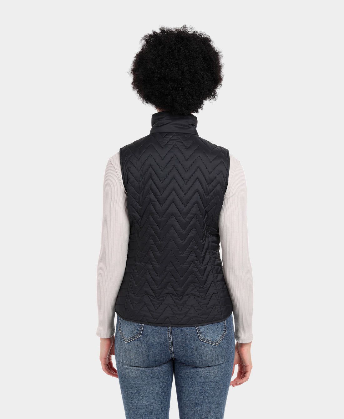 Women Ororo Chevron Quilted Heated Vest Black | US-246OYBPRS