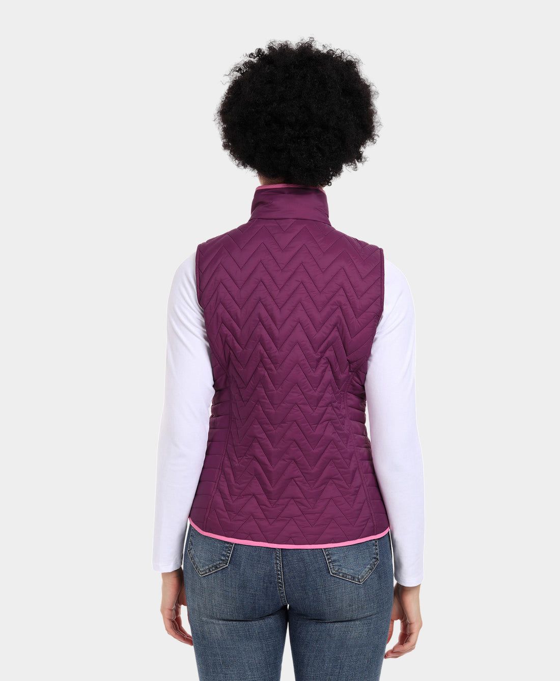 Women Ororo Chevron Quilted Heated Vest Purple | US-298AQZBPC